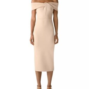 Twisted Off The Shoulder Milano Knit Midi Dress Size 10 NWT